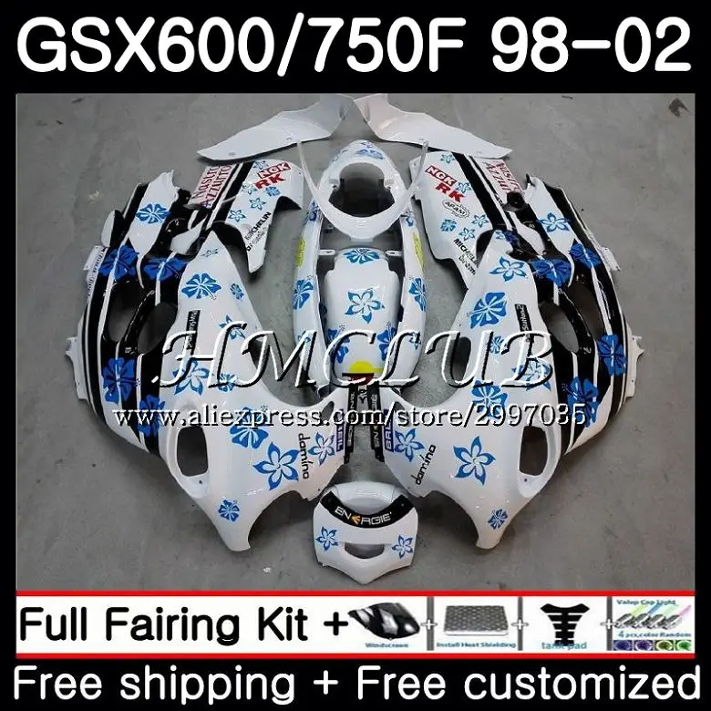 Тела для SUZUKI KATANA GSXF750 1998 1999 2000 2001 2002 25HC. 5 GSX750F GSXF600 белая рамка GSXF 750 600 98 99 00 01 02 обтекателя