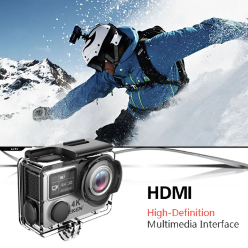 Экшн камера EKEN H6S Ambarella A12 Wi Fi 4K 30fps 14 МП стабилизация изображения EIS