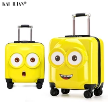 Детский чемодан 1" 20 дюймов, 3D Дорожный чемодан, детский Дорожный чемодан на колесиках, Детский чемодан, игрушки для мальчиков и девочек, багаж на колесиках