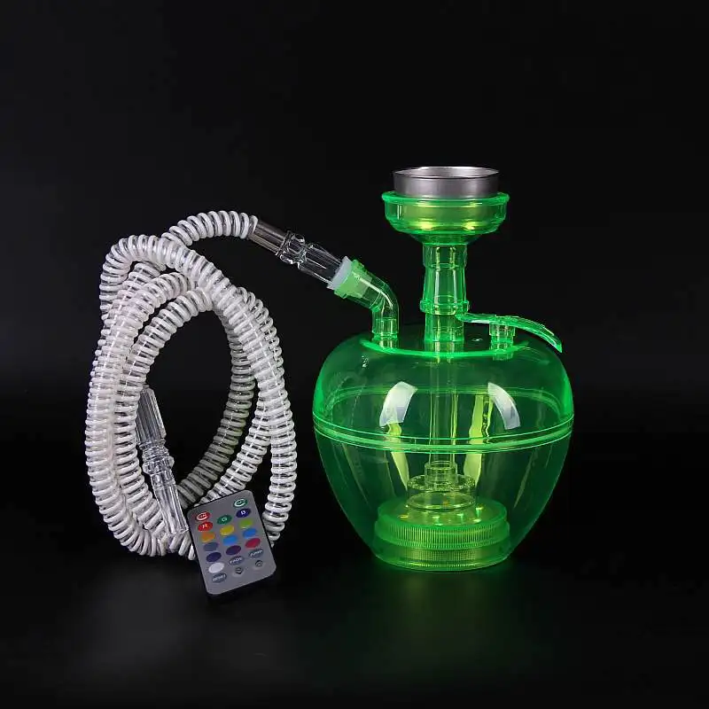 Goedkoop 4 kleur Goedkope Sets Waterpijp Aluminiumlegering Kom amp; Apple Rubber Fles amp; Shisha Led Light amp; Filter Pijp Roken pot