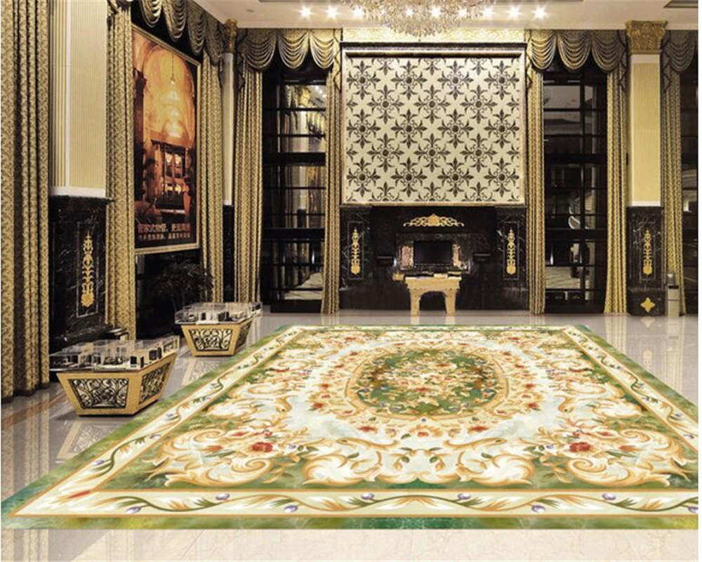 beibehang Personalized fashion wallpaper tiles parquet marble
background wall European ceiling 3d flooring painting papier peint