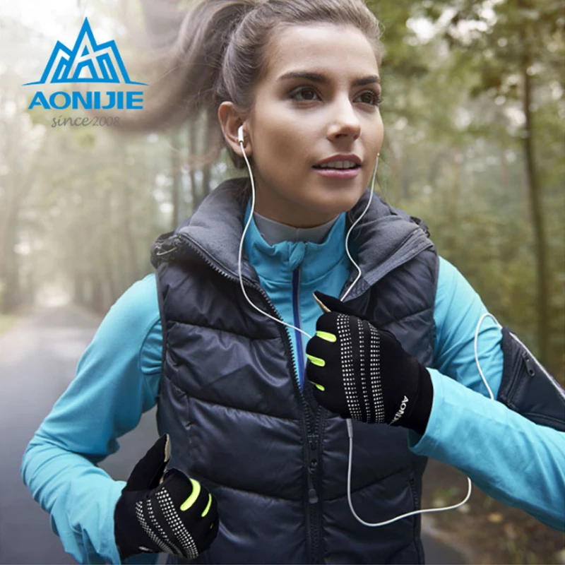 AONIJIE في الهواء الطلق الرياضية الرجال قفازات نسائية الدافئة يندبروف الدراجات التنزه دراجة نارية تزلج كامل اصبع قفازات AONIJIE في الهواء الطلق الرياضية الرجال قفازات نسائية الدافئة يندبروف الدراجات التنزه دراجة نارية تزلج كامل اصبع قفازات