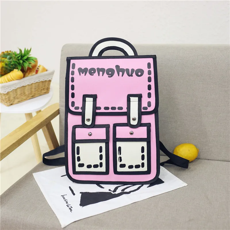 Menghuo 3D Anime Bag Cartoon Women Backpack School Bag 3D Style Canvas 2D Travel Drawing Book Mochila for Teenagers Girl Mochila (1)
