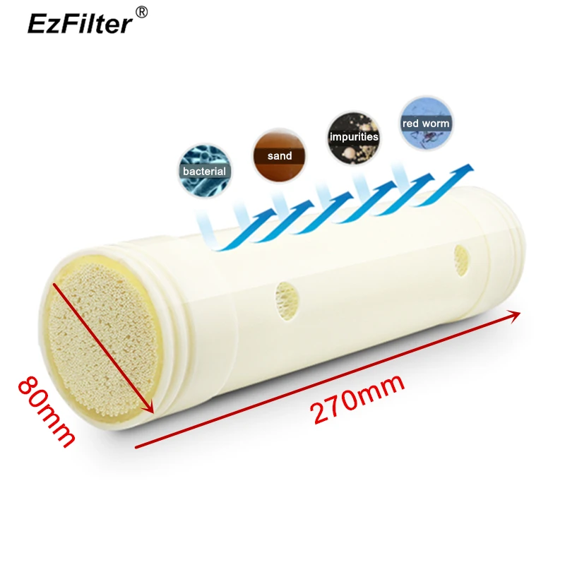 

80mm x 270mm Ultrafiltration Central Water Purifier Kitchen Household Ultrafiltration Membrane UF Filter 700L/H