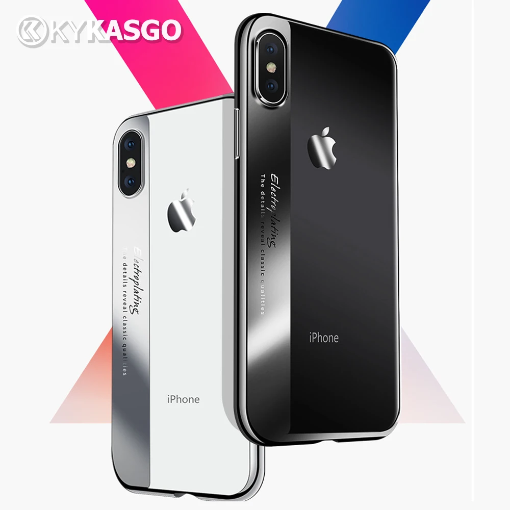 50 шт Kykasgo Роскошные Чехлы для телефона с покрытием iPhone X 10 6 7 8 Plus защитный чехол