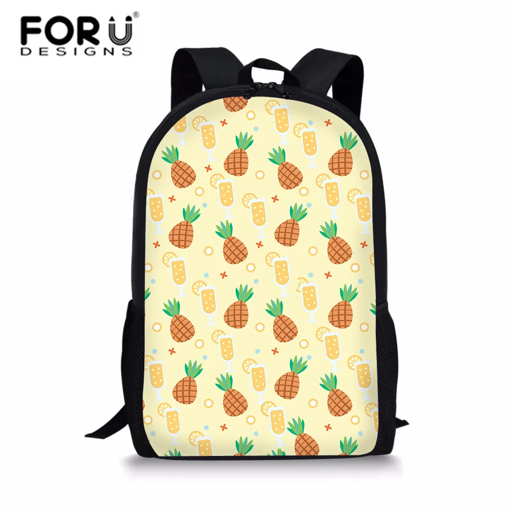 

FORUDESIGNS Pineapple School Bags For Teenager Girls Casual Bookbags Primary Student Satchel Travel Bag Laptop Rucksack Mochila