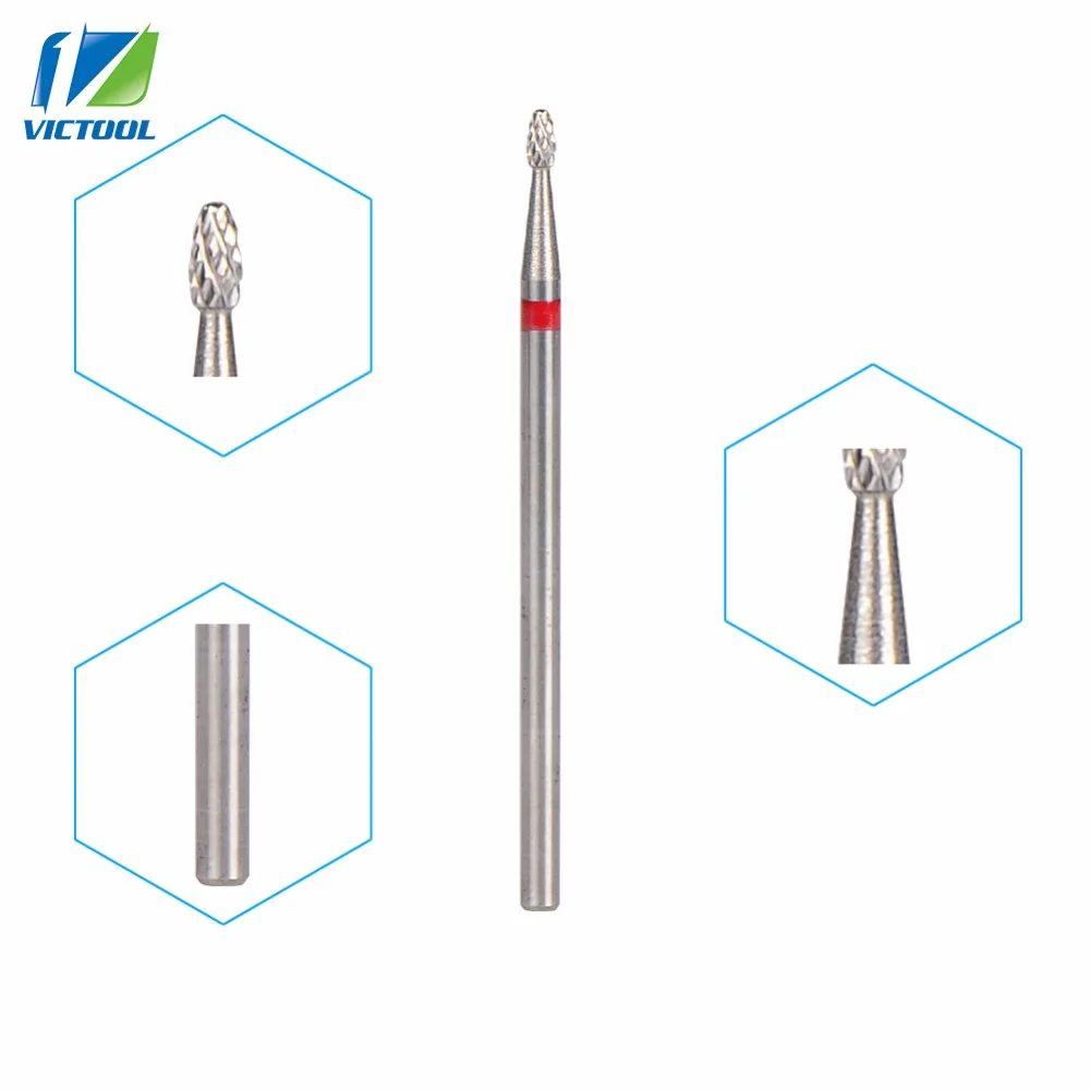 Вольфрамовые фрезы для ногтей, маленькая форма пламени, универсальная зернистость для электрической пилочки для ногтей, фрезы для педикюра, маникюрные инструменты 22