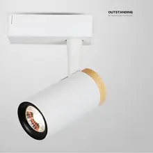 LukLoy в скандинавском стиле прожектор светодиодный деревянный художественный трек точечные светильники, декор дома COB чип лампа магазин одежды простой рельс вниз свет