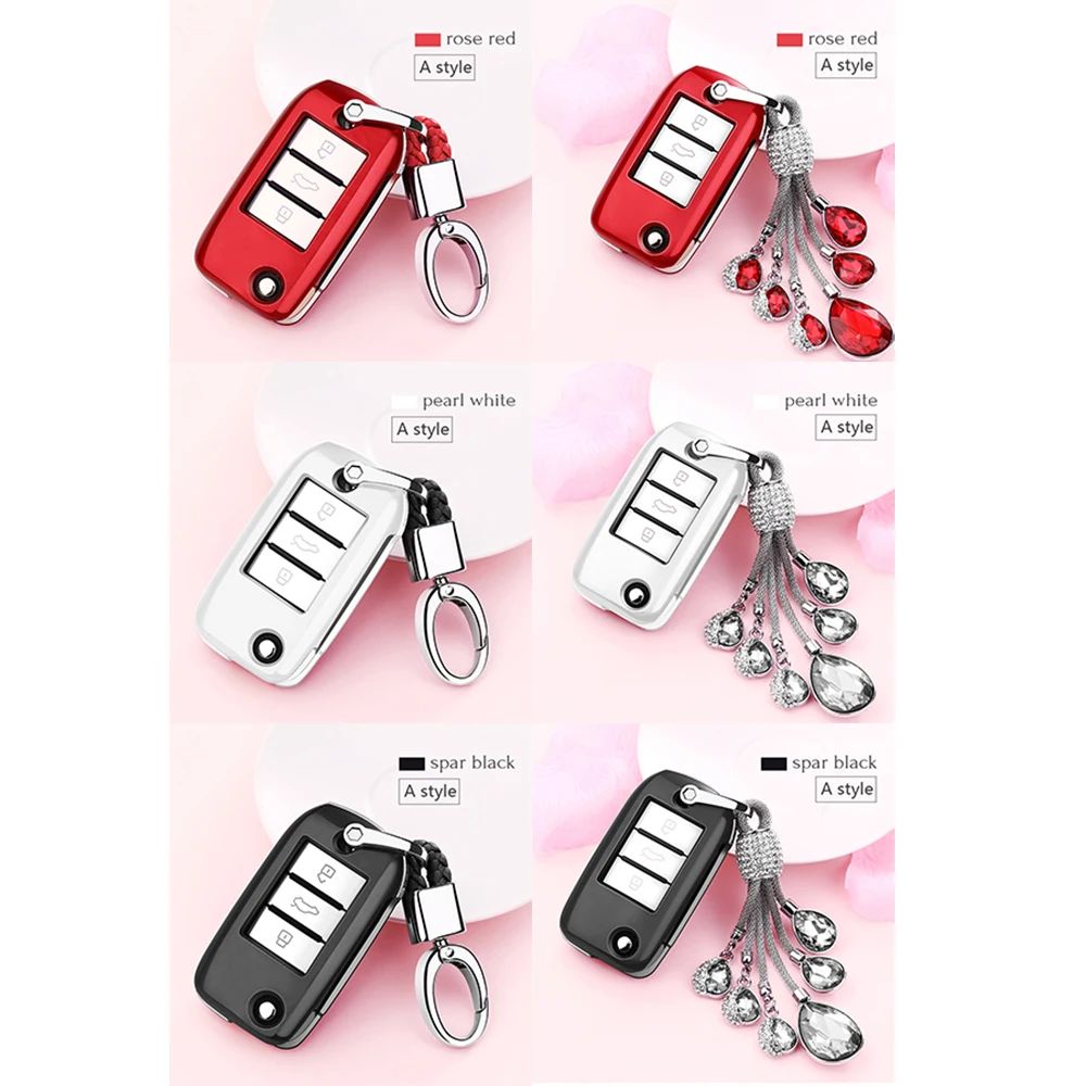 

Auto Dust Proof TPU Key Ornament Key Case Key Chain for Roewe RX5 W5 360 750 MG ZS GS 350 I6 Car Key Cover Key Buckle Decoration