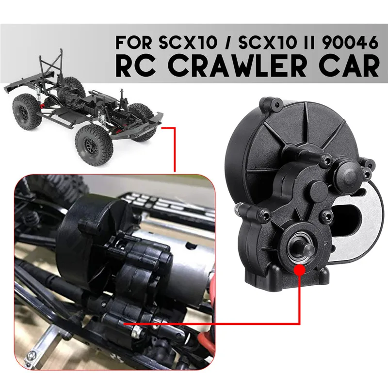

Hot Sale Transmission Box Plastic + Metal Complete Center Gearbox with Gear for Axial SCX10 / SCX10 II 90046 RC Crawler Car