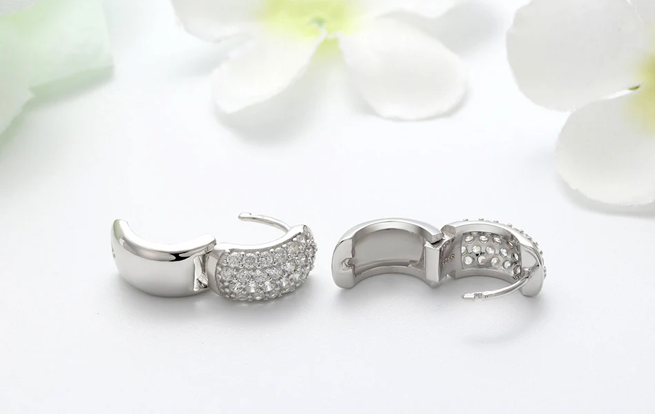 Effie queen 925 пробы серебряные серьги для женщин с цирконом круглые 11 мм Серьги-кольца винтажные серебряные ювелирные изделия подарок BE101