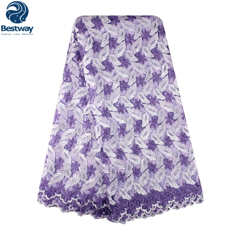 

Bestway Rhinestones French Lace Fabric 2019 High Quality African French Cord Lace Fabrics Women Party Dress Sewing Materials
