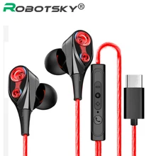 Металлические наушники типа C с супер басами, гарнитура с микрофоном Fone de ouvido Auriculares для мобильных телефонов Xiaomi huawei