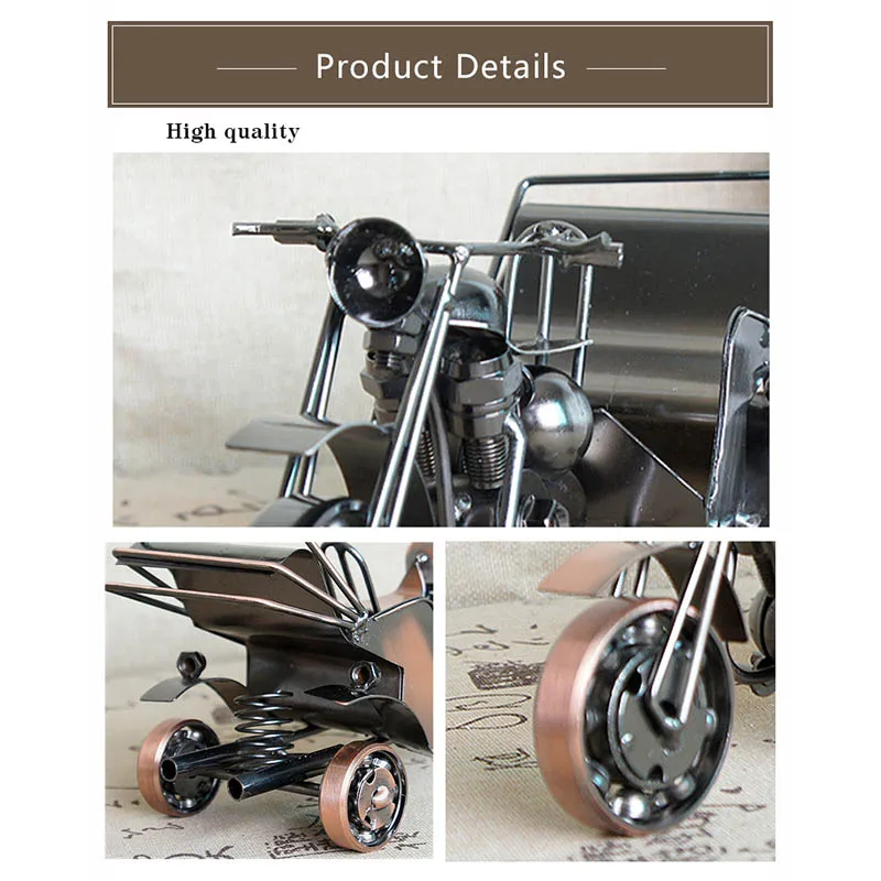 Креативный металлический трёхколёсный мотоцикл миниатюрные украшения дома поделки трехколесный рикша модель предметы интерьера