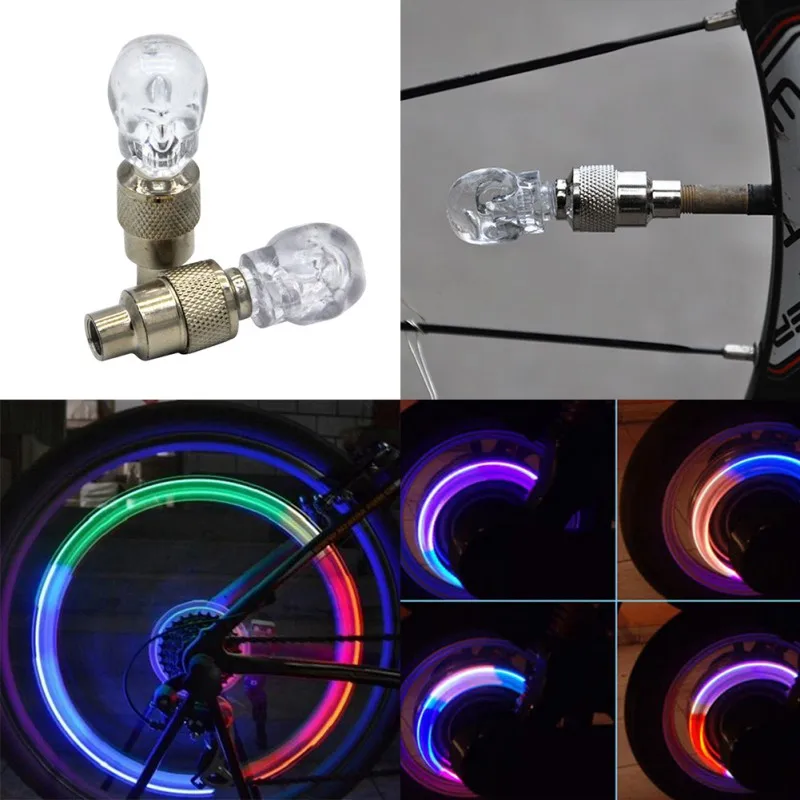 Bike Accessory LED Bicycle Wheel Tire Valve Cap Light Safety Warning