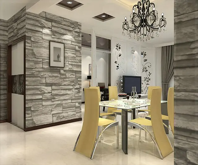 Comedor de estilo chino del papel pintado 3D piedra diseño de ... Comedor de estilo chino del papel pintado 3D piedra diseño de ...