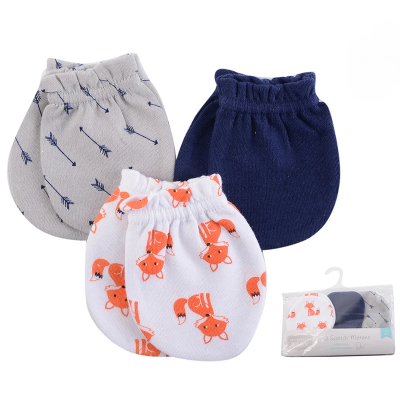 New Style 3 Pairs/lot Newborn Baby Gloves Cotton 0 6 Months Mittens for
