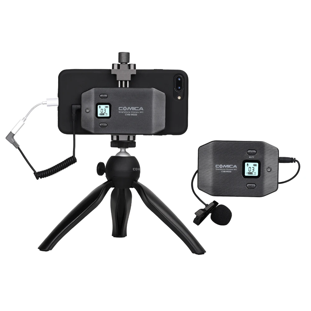 Comica CVM WS50 (C) UHF 6 канальный беспроводной Смартфон Lavalier микрофон Система 60 м