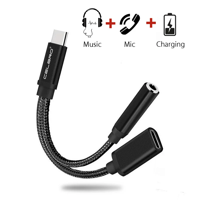 Usb Type C To 3.5mm 3.5 MM Aux Adapter and Charging Earphone Headphone Audio Charge Adaptor for Samsung Galaxy A60 Huawei Xiaomi