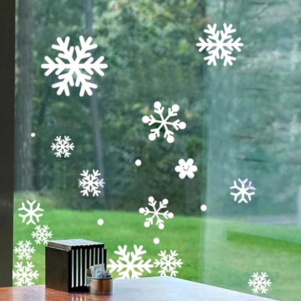 Snow Flakes Window Stickers Winter Snowflake Wall Stickers Christmas
