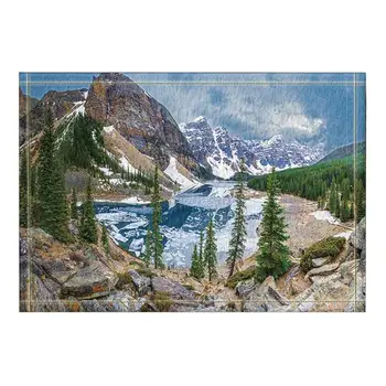 

Beautiful Natural Scenery Valley Snow Mountain Bath Rugs Non-Slip Doormat Floor Entryways Outdoor Indoor Front Door Mat Kids