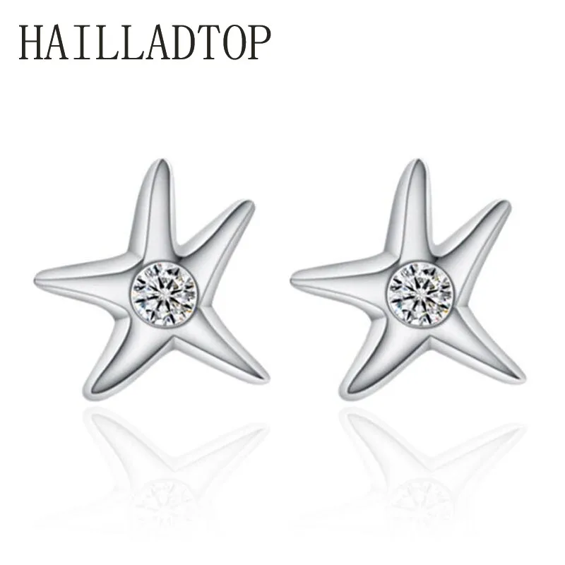 Fashion font b Jewelry b font Silver Stud Earrings Top Quality font b Crystal b font