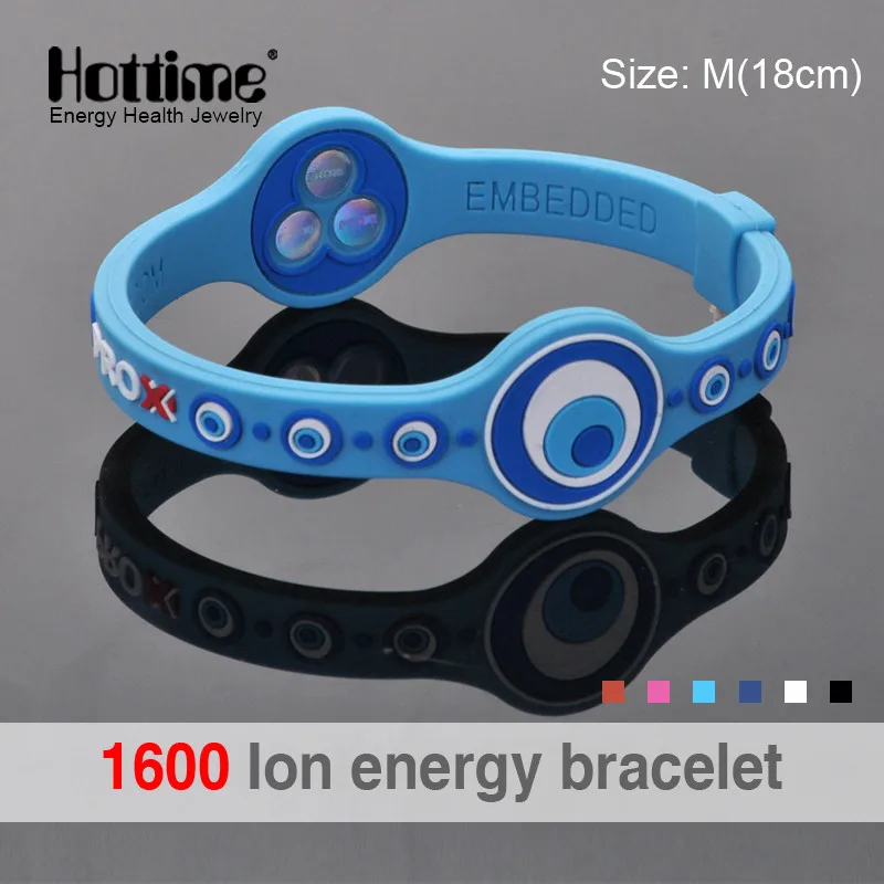 Hottime 1600 ion Bio Energy Unisex Trendy Silicone Rubber Flexible Wristband Wrist Band Cuff Bracelet Bangle For Women Men PROX2 - Окраска металла: PROX 2 Sky Blue