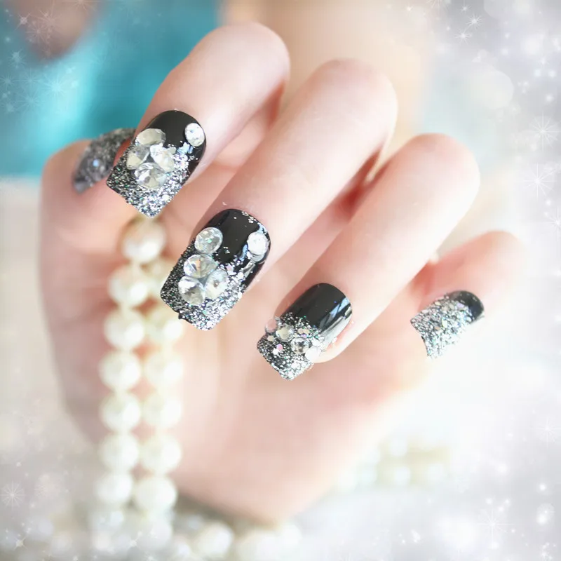 2018 Hot style black orb Finished manicure 24 boxes Fake nails