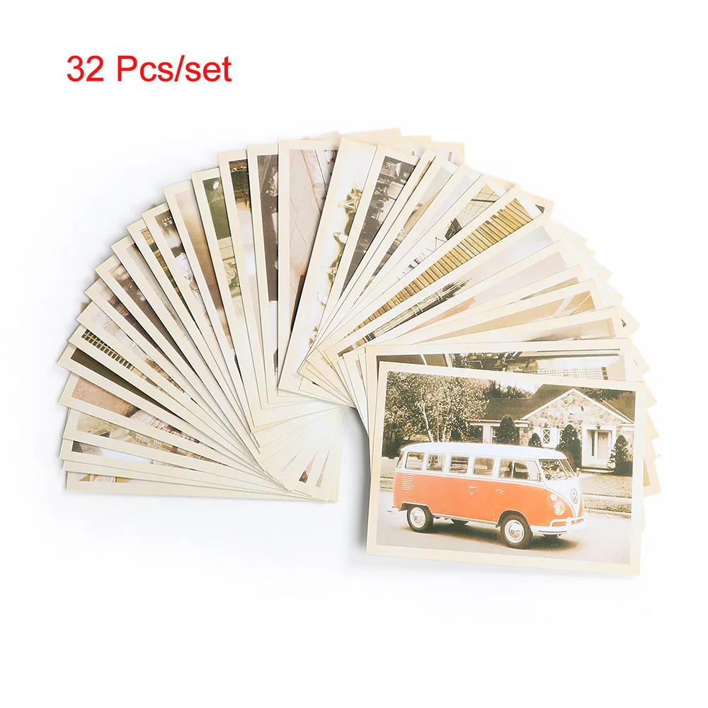 

32 Pieces/Set Vintage Style Letter Paper Famous Building Postcards Souvenir US-Euro Travel Postcards Souvenir Card Gifts