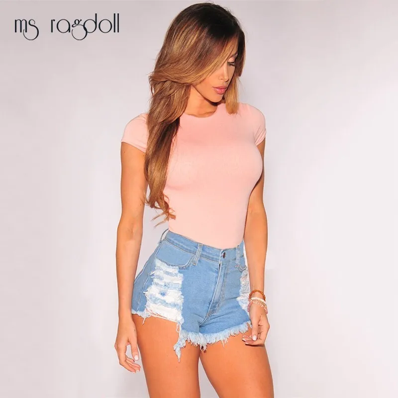 

Ripped Hole Short Jeans For Women Sexy Edges Loose High Waist Jeans Shorts Summer Casual Hollow Denim Shorts Feminino Harajuku