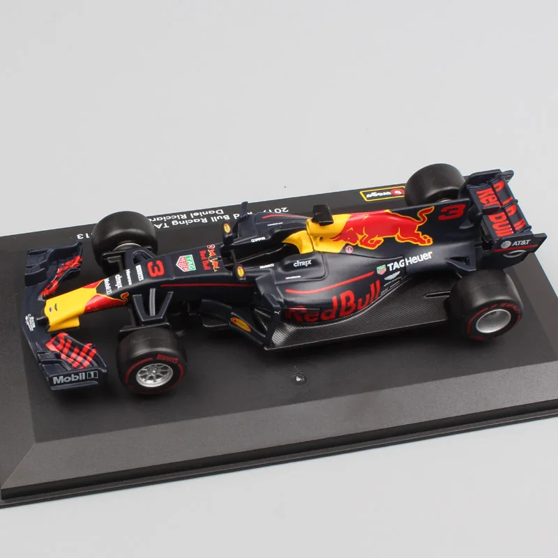 Veículos de Brinquedo em Miniatura Bburago Bull Racing Rb13 n° 3 Daniel 33 Diecasts Racer & Modelo Escala Carros Crianças 1:32 Red 9 1:32 bburago red bull racing rb13 n°