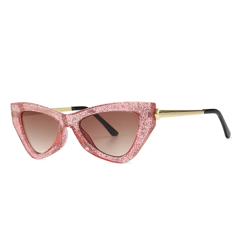 Новые роскошные брендовые дизайнерские модные женские солнцезащитные очки кошачий глаз женские винтажные градиентные солнцезащитные очки для женщин UV400 - Цвет линз: Pink Tea