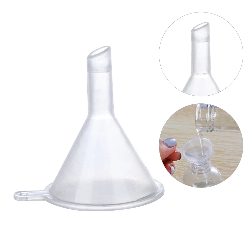 

1/5/10Pcs Mini Transparent Plastic Funnel Hopper Kitchen Cooking Accessories Gadgets Perfume Emulsion Packing Auxiliary Tool