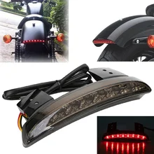 Bright Red Motorcycle Smoke Tail Light Chopped Fender Edge LED Brake font b Lamp b font