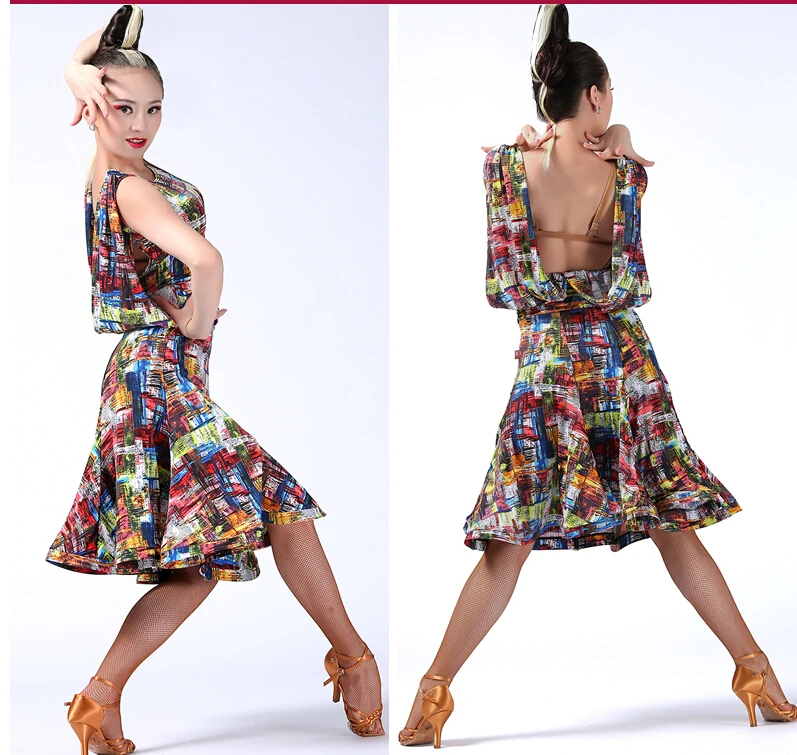 world Latin Dance Dress Morden stage one piece latin