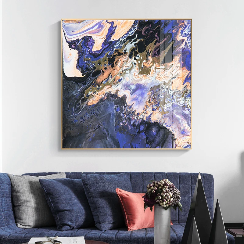 

Abstract Purple Sheet metal Canvas Painting Posters n Print unique color mix Wall Art Pictures For Living Room Bedroom home deco
