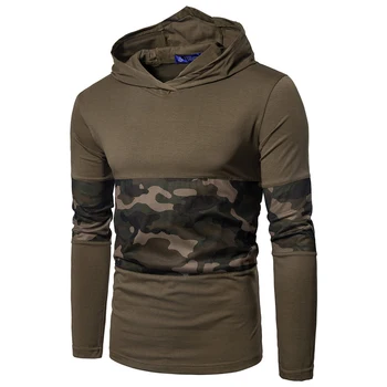 

Nice The New Camouflages Plicing Net Cloth Spring/autumn Fashion Male T-shirt Men Hooded Assassin long-sleeved Tops Tee