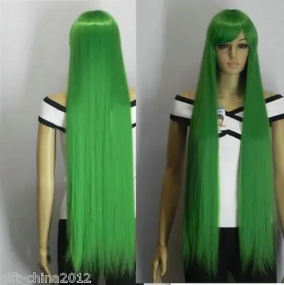 JF и FY&gt&gt новый зеленый длинные прямые косплей полный парик 80 см|cosplay blue wig|wig makerwig