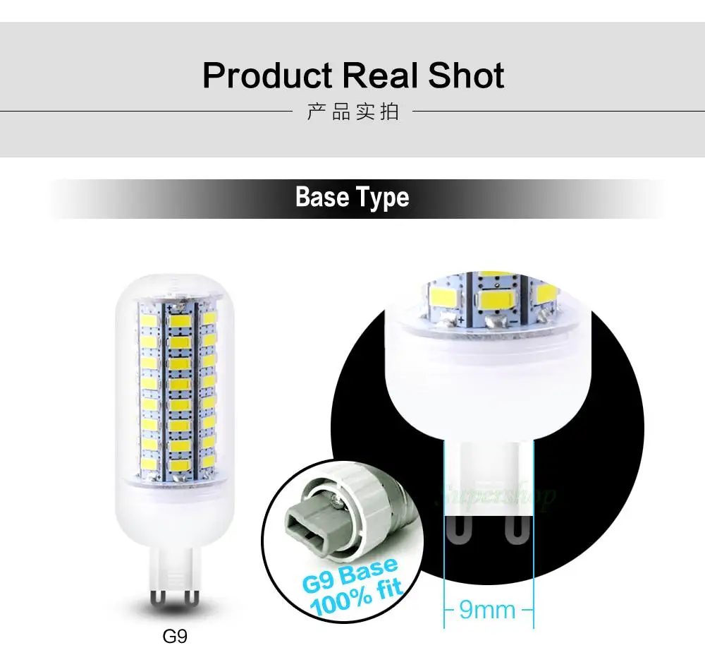 Дешевый светодиодный светильник Bombilla g9 SMD5730 G9 AC 110V 220V 7W 9W 12W 15W 20W 25W кукурузные
