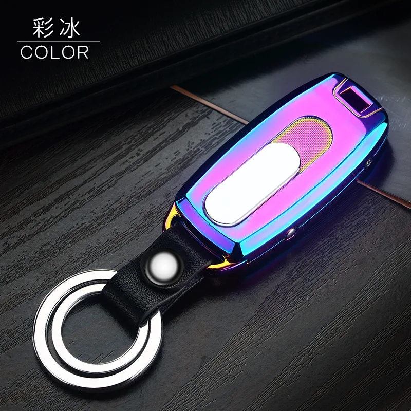 Двойной дуговой электронный прикуриватель креативный брелок зарядка USB двойной дуговой прикуриватель ветрозащитная плазменная зажигалка - Цвет: multicolor ice