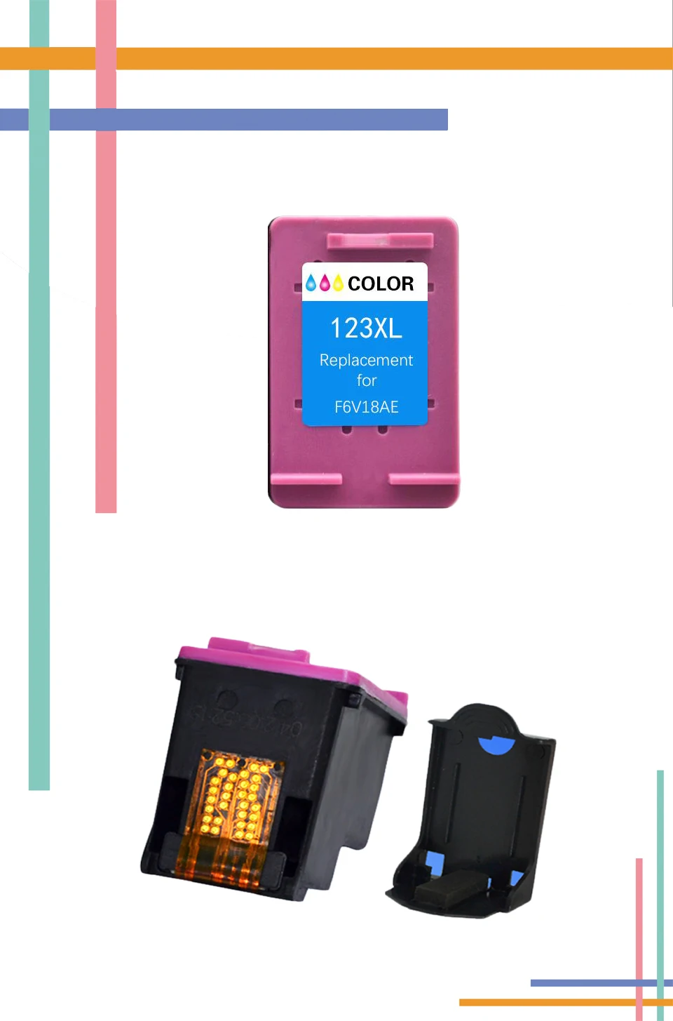 for HP123 Color compatible cartridge