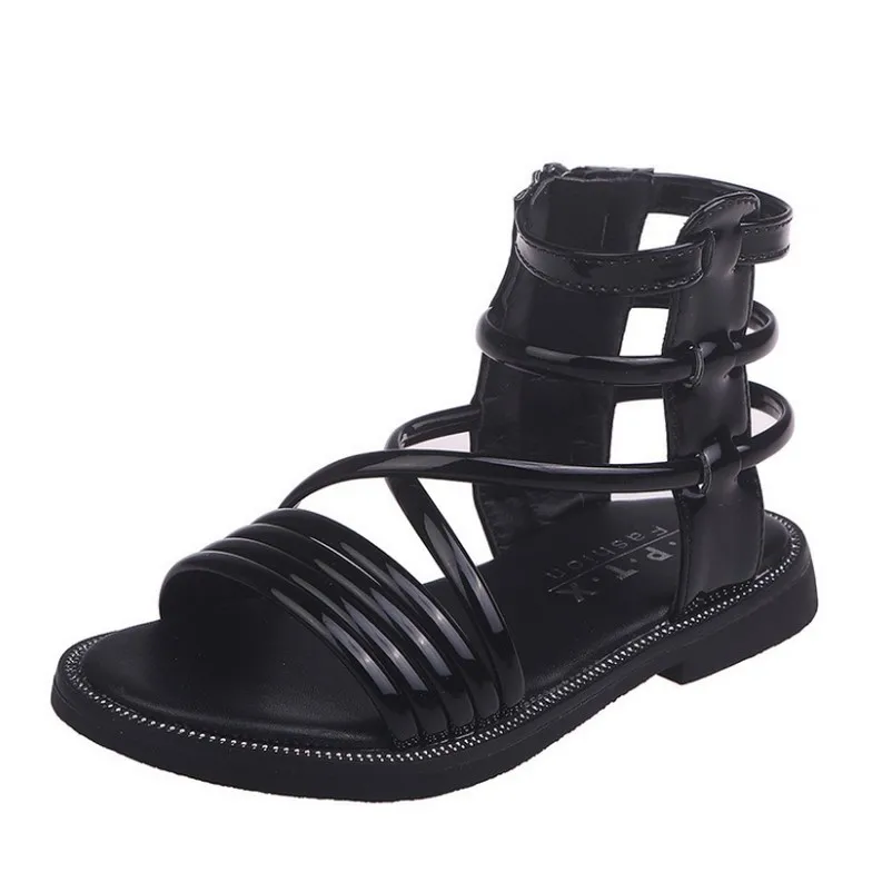 Children Shoes Rome Microfiber Flat Buckle Beach Shoes Gladiator Girls Sandals Kids Summer Cutout Shoes For Girls Casual Sandals Children Shoes Rome Microfiber Flat Buckle Beach Shoes Gladiator Girls Sandals Kids Summer Cutout Shoes For Girls Casual Sandals