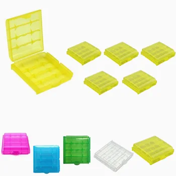

New 5pcs Transparent Hard Plastic AA/AAA 14500 Battery Storage Box scatola di immagazzinaggio Caja de almacenamiento de drogas