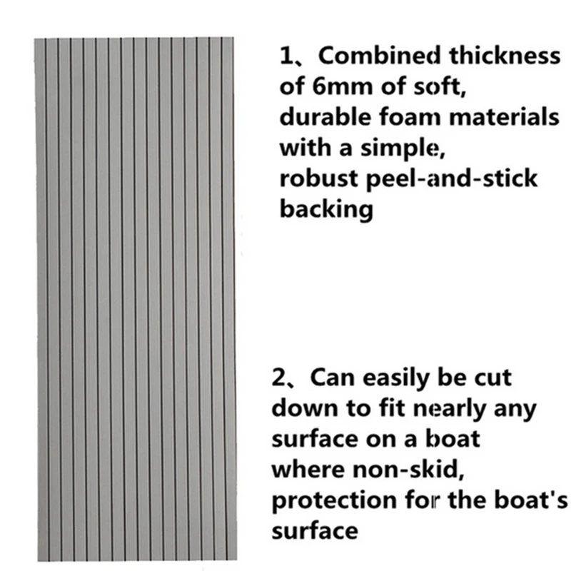 1200 мм x 2400 мм EVA пена искусственный Тиковый лист Лодка RV яхта синтетический морской Тиковый настил 47 дюймов x 95 дюймов 5 мм серый с черной полосой