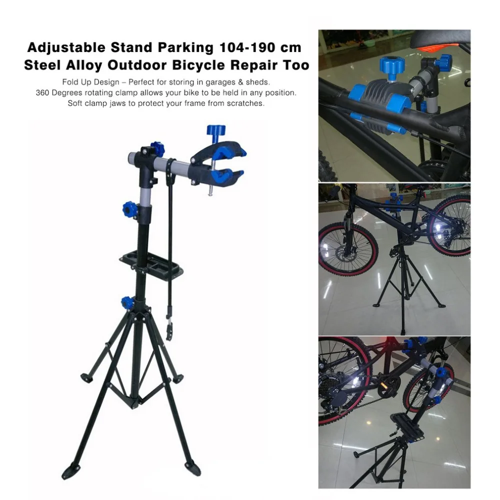 

Adjustable Bike Repair Stand Parking Mountain Bicycle Accessories Outdoor Folding Clamp MTB Wall Mount Bicycle Repair Tool Stand