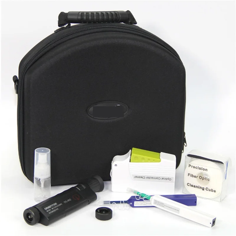 

7 piece/set Fiber cleaner, fiber cleaning kit, Fiber optic magnifier leather cable cleaning tool combination, set cleaning box