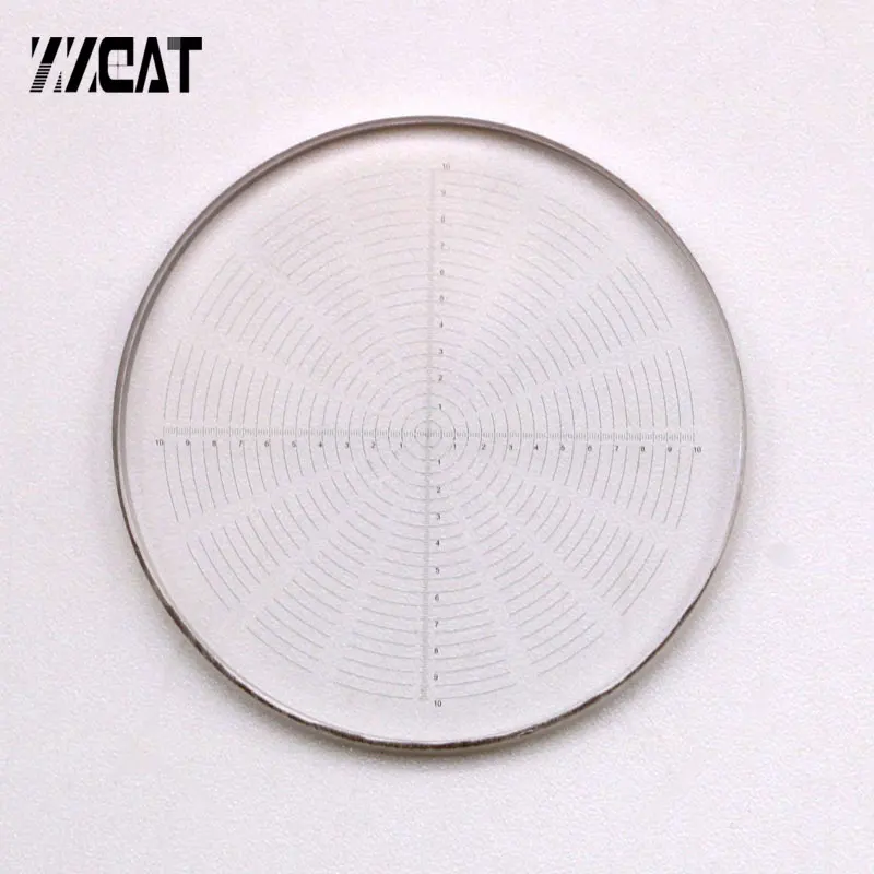 

913 DIV 1MM Circle Calibration Slide Eyepiece Graticule Measuring Glass Concentric Circle Micrometer