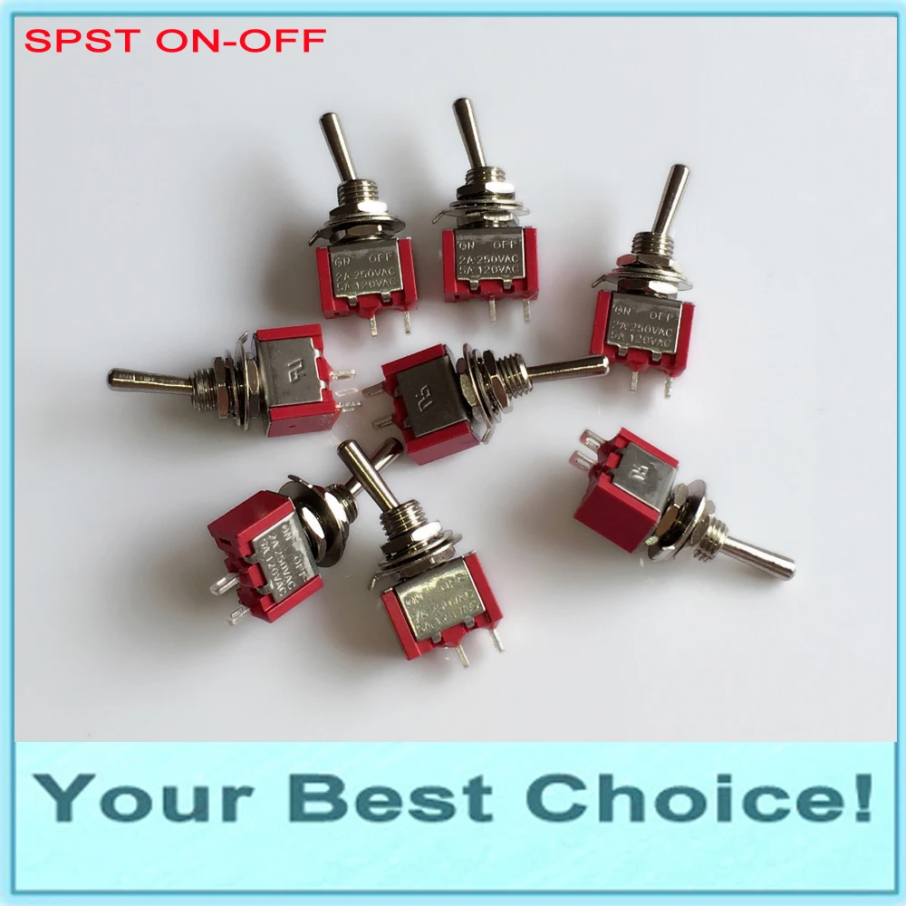 

200pcs/Lot SPST ON-OFF Miniature Rocker Toggle Switch,2A/250VAC,5A/125VAC