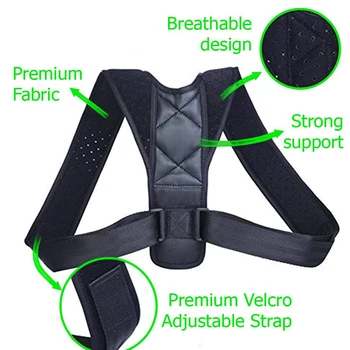 YOSYO Brace Support Belt Adjustable Back Posture Corrector Clavicle Spine Back Shoulder Lumbar Posture Correction