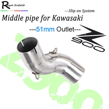 

Z900 Motorcycle Exhaust Middle Connection Link Pipe Round 51mm Muffler Slip On For Kawasaki Z900 For Ninja900 Without Exhaust